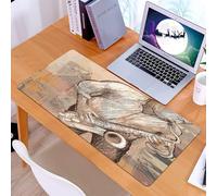KDWJS Gaming Mouse Pad Mouse Mat - 35.5 x 16 in - XXL mousepad - Table mat large size - improved precision and speed - Jazz musician playing saxophone solo in the street on grunge background, art pri