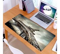 KDWJS Gaming Mouse Pad Mouse Mat - 35.5 x 16 in - XXL mousepad - Table mat large size - improved precision and speed - The graceful lines of the iconic Eiffel Tower stand out on a dramatic dark backg