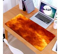 KDWJS Gaming Mouse Pad Mouse Mat - 35.5 x 16 in - XXL mousepad - Table mat large size - improved precision and speed - Abstract black and red orange dark marble background