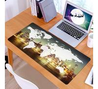 KDWJS Gaming Mouse Pad Mouse Mat - 35.5 x 16 in - XXL mousepad - Table mat large size - improved precision and speed - Welt, Welt Global Cartography Globalization Earth International Concept New York