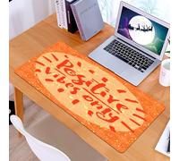 KDWJS Gaming Mouse Pad Mouse Mat - 35.5 x 16 in - XXL mousepad - Table mat large size - improved precision and speed - Positive Vibes Only Hand Lettering Quote on Doodle Background