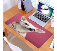 KDWJS Gaming Mouse Pad Mouse Mat - 35.5 x 16 in - XXL mousepad - Table mat large size - improved precision and speed - Animal,Close-up of Chihuahua wearing pink laced shirt in front of pink backgroun