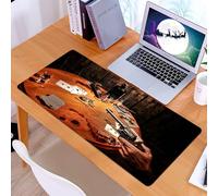 KDWJS Gaming Mouse Pad Mouse Mat - 35.5 x 16 in - XXL mousepad - Table mat large size - improved precision and speed - Western,Gambler Holding a Revolver Gun Poker Cards Table Drinks Cigars Dark Salo