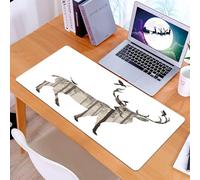 KDWJS Gaming Mouse Pad Mouse Mat - 35.5 x 16 in - XXL mousepad - Table mat large size - improved precision and speed - deer contains forests and birds that inhabit it，Forests, Birds, and Deer，Deer bl