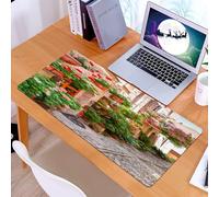 KDWJS Gaming Mouse Pad Mouse Mat - 35.5 x 16 in - XXL mousepad - Table mat large size - improved precision and speed - Tuscan Set,Street View of a Small Renaissance Town with Floral Porches and Rock