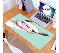 KDWJS Gaming Mouse Pad Mouse Mat - 35.5 x 16 in - XXL mousepad - Table mat large size - improved precision and speed - llama with gum on a light background watercolor