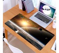 KDWJS Gaming Mouse Pad Mouse Mat - 35.5 x 16 in - XXL mousepad - Table mat large size - improved precision and speed - Outer space, the moons and the universe