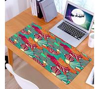 KDWJS Gaming Mouse Pad Mouse Mat - 35.5 x 16 in - XXL mousepad - Table mat large size - improved precision and speed - Flowers, flowering foliage petals plant vivid picture flower blossoms design en