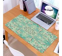 KDWJS Gaming Mouse Pad Mouse Mat - 35.5 x 16 in - XXL mousepad - Table mat large size - improved precision and speed - Turquoise, Arabic, Islamic, Persian, Ottoman Empire, Pattern, Turkish, Iran, Rac