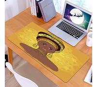 KDWJS Gaming Mouse Pad Mouse Mat - 35.5 x 16 in - XXL mousepad - Table mat large size - improved precision and speed - Timeless African Grace Woman in Ornate Headwrap and Jewelry