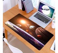 KDWJS Gaming Mouse Pad Mouse Mat - 35.5 x 16 in - XXL mousepad - Table mat large size - improved precision and speed - Galaxy Set,Space Theme Print View of The Planets from a