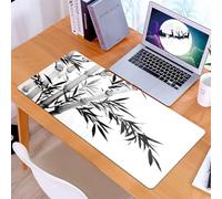 KDWJS Gaming Mouse Pad Mouse Mat - 35.5 x 16 in - XXL mousepad - Table mat large size - improved precision and speed - bamboo leaf traditional chinese calligraphy art isolated on white background.