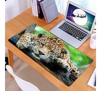 KDWJS Gaming Mouse Pad Mouse Mat - 35.5 x 16 in - XXL mousepad - Table mat large size - improved precision and speed - Jungle, South American Jaguar, Wildlife, Carnivore, Endangered, Feline Safari