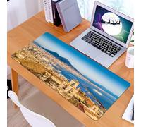 KDWJS Gaming Mouse Pad Mouse Mat - 35.5 x 16 in - XXL mousepad - Table mat large size - improved precision and speed - Naples' charming landscape, historic buildings and busy harbor