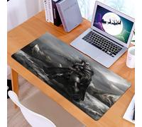 KDWJS Gaming Mouse Pad Mouse Mat - 35.5 x 16 in - XXL mousepad - Table mat large size - improved precision and speed - Fantasy World, Skeleton Soldier Skull in the war area with sword co