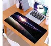 KDWJS Gaming Mouse Pad Mouse Mat - 35.5 x 16 in - XXL mousepad - Table mat large size - improved precision and speed - Cosmic planet scene artwork, planetary systems in the vast universe, scientific