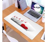 KDWJS Gaming Mouse Pad Mouse Mat - 35.5 x 16 in - XXL mousepad - Table mat large size - improved precision and speed - Poker Tournament Decorations, Royal Flush Playing Cards Hearts Wet, Table Guard