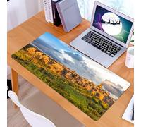 KDWJS Gaming Mouse Pad Mouse Mat - 35.5 x 16 in - XXL mousepad - Table mat large size - improved precision and speed - Medieval decor, old medieval town with stone houses in the valley. Historic Euro