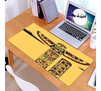 KDWJS Gaming Mouse Pad Mouse Mat - 35.5 x 16 in - XXL mousepad - Table mat large size - improved precision and speed - Indians, illustration of a North American totem pole Ancient Spirit Native Artsy