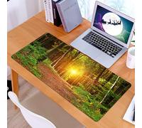 KDWJS Gaming Mouse Pad Mouse Mat - 35.5 x 16 in - XXL mousepad - Table mat large size - improved precision and speed - Farm, magic light reflection deep in the forest birches nature autumn fantasy sc