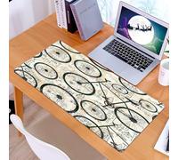 KDWJS Gaming Mouse Pad Mouse Mat - 35.5 x 16 in - XXL mousepad - Table mat large size - improved precision and speed - Bicycle, repeat design with bicycle, building and natural elements