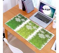 KDWJS Gaming Mouse Pad Mouse Mat - 35.5 x 16 in - XXL mousepad - Table mat large size - improved precision and speed - Irish, old vintage antique figures on green toned ribbons, Celtic historical lac