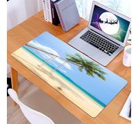 KDWJS Gaming Mouse Pad Mouse Mat - 35.5 x 16 in - XXL mousepad - Table mat large size - improved precision and speed - Tropical beach tranquil，Idyllic coastal beach swing with sea views，Swing relaxin