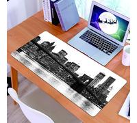 KDWJS Gaming Mouse Pad Mouse Mat - 35.5 x 16 in - XXL mousepad - Table mat large size - improved precision and speed - Brooklyn Bridge Sunset with Manhattan American New York Famous City