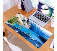 KDWJS Gaming Mouse Pad Mouse Mat - 35.5 x 16 in - XXL mousepad - Table mat large size - improved precision and speed - Nature,Moraine Lake Banff National Park Canada Mountains Pines Valley of the Ten