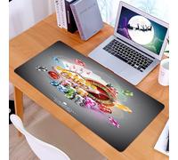 KDWJS Gaming Mouse Pad Mouse Mat - 35.5 x 16 in - XXL mousepad - Table mat large size - improved precision and speed - Poker Tournament Decorations, Welcome to the Casino Colorful Chips