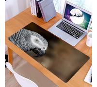 KDWJS Gaming Mouse Pad Mouse Mat - 35.5 x 16 in - XXL mousepad - Table mat large size - improved precision and speed - Animal, close-up of African grey parrot, close up with feathers and strong yello