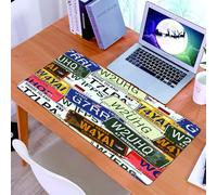 KDWJS Gaming Mouse Pad Mouse Mat - 35.5 x 16 in - XXL mousepad - Table mat large size - improved precision and speed - Vintage Stall,Original Retro Style License Plates Personalized Creative