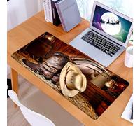 KDWJS Gaming Mouse Pad Mouse Mat - 35.5 x 16 in - XXL mousepad - Table mat large size - improved precision and speed - Western Set, authentic rodeo elements from the American West with an antique ran