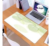 KDWJS Gaming Mouse Pad Mouse Mat - 35.5 x 16 in - XXL mousepad - Table mat large size - improved precision and speed - Green stylized fresh green leaves botany biology