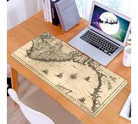 KDWJS Gaming Mouse Pad Mouse Mat - 35.5 x 16 in - XXL mousepad - Table mat large size - improved precision and speed - Wanderlust decor, old map of the southern part of the Norwegian Viking World