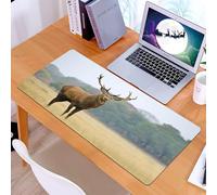 KDWJS Gaming Mouse Pad Mouse Mat - 35.5 x 16 in - XXL mousepad - Table mat large size - improved precision and speed - Portrait of majestic powerful adult red deer stag in Autumn Fall forest