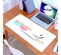 KDWJS Gaming Mouse Pad Mouse Mat - 35.5 x 16 in - XXL mousepad - Table mat large size - improved precision and speed - Whimsical Scene，Stork Carrying Smiling Babies, Spreading the Delight of New Arri