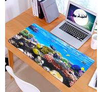KDWJS Gaming Mouse Pad Mouse Mat - 35.5 x 16 in - XXL mousepad - Table mat large size - improved precision and speed - Ocean,Tropical Corals Fish School Natural Life in Shallow Underwater Marine Seas