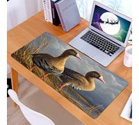 KDWJS Gaming Mouse Pad Mouse Mat - 35.5 x 16 in - XXL mousepad - Table mat large size - improved precision and speed - Two geese in the natural environment show unique feathers and sit on a beautiful