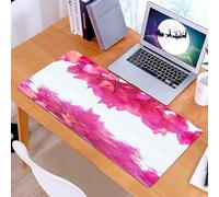KDWJS Gaming Mouse Pad Mouse Mat - 35.5 x 16 in - XXL mousepad - Table mat large size - improved precision and speed - Quentet's Color and Water SymphonyFloral elegant nute mirror,Nature's pink nude