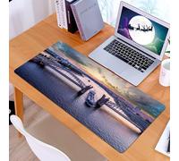 KDWJS Gaming Mouse Pad Mouse Mat - 35.5 x 16 in - XXL mousepad - Table mat large size - improved precision and speed - Saint Petersburg. Russia. Bridge of Peter the Great at sunset. The drawbridges o