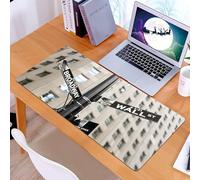 KDWJS Gaming Mouse Pad Mouse Mat - 35.5 x 16 in - XXL mousepad - Table mat large size - improved precision and speed - City, iconic intersection of Wall Street in Manhattan, street signs, marking the