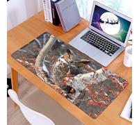 KDWJS Gaming Mouse Pad Mouse Mat - 35.5 x 16 in - XXL mousepad - Table mat large size - improved precision and speed - great horned owl sitting on snowy branch