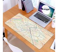 KDWJS Gaming Mouse Pad Mouse Mat - 35.5 x 16 in - XXL mousepad - Table mat large size - improved precision and speed - Metro subway or underground transport system map urban city metro station line s
