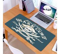 KDWJS Gaming Mouse Pad Mouse Mat - 35.5 x 16 in - XXL mousepad - Table mat large size - improved precision and speed - Jolly Roger pirates - Vector artwork in 2 custom colors (2)