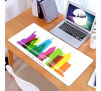KDWJS Gaming Mouse Pad Mouse Mat - 35.5 x 16 in - XXL mousepad - Table mat large size - improved precision and speed - American,Landmarks of New York City Liberty Statue Empire State St Patrick Cathe
