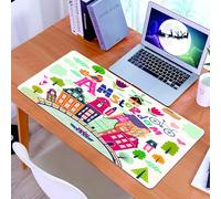 KDWJS Gaming Mouse Pad Mouse Mat - 35.5 x 16 in - XXL mousepad - Table mat large size - improved precision and speed - Dutch,Cartoon Style Amsterdam Architecture Illustration with Colorful City Icons
