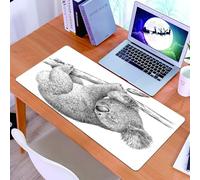 KDWJS Gaming Mouse Pad Mouse Mat - 35.5 x 16 in - XXL mousepad - Table mat large size - improved precision and speed - Animal, black and white hanging on branches, koala design illustration