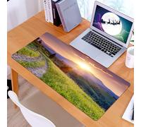 KDWJS Gaming Mouse Pad Mouse Mat - 35.5 x 16 in - XXL mousepad - Table mat large size - improved precision and speed - Nature,Sunset in the Mountain Landscape Rural Road Forest Countryside Wonderland