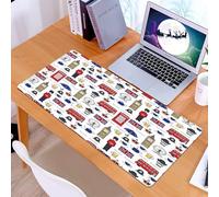 KDWJS Gaming Mouse Pad Mouse Mat - 35.5 x 16 in - XXL mousepad - Table mat large size - improved precision and speed - pattern on the theme of United Kingdom. Pattern with isolated symbols of United
